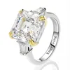 Ovas 100% 925 Sterling Silver Criado Diamantes Citrinos Gemstone Noivado de Casamento Anel Fine Jóias Presente Atacado 211014