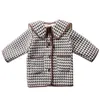 Crianças meninas lã xadrez casaco longo quente windproof windproof outono inverno novo moda crianças outerwear