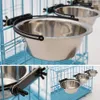 2021 new Pet Bowl Can Hang Stationary Dog Cage Bowls Stainless Steel Hanging Dish Durable Puppy Cat Feeder