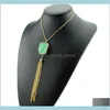 Kettingen hangers sieraden dames 75 cm lange boho 18k gouden drusy ketting kwastje hanger ketting voor vrouwen meisjes drop levering 2021 wbpbi