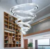 Modern Chandelier for Living Room Large Hotel Hall Staircase LED Crystal Chandeliers Round Rings Light Fixtures Home Decor Lamp