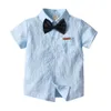 Citgeett Summer Infant Baby Boys Clothes Set Gentleman Tops Red Shorts Overalls Gentle Set Clothing X0802