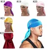 정원 패션 남자 새틴 Durags Bandana Turban 가발 남성 Silky Durag 모자 머리띠 해적 모자 헤어 액세서리 ZZE5567