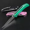 In Stock!! Flipper Folding Knife 8Cr14Mov Satin Drop Point Blade G10 + Stainless Steel Sheet Handle Ball Bearing Fast Open Knives 3 Handles Colors