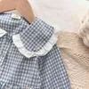 Toddler Girls Dress Plaid Pattern Party Robe For Girls Patchwork Children Hobe Spring Autumn Children's Vêtements 210412