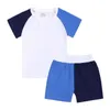 Sommer-Baby-Shorts-Set Kids Tales Baumwolle Kontrastfarbe Loungewear Jungen Mädchen Craft Blank Pyjamas Pyjamas 2108047415062