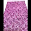 Kleding Kleding Afrikaanse paarse stof met pailletten Franse tule kant voor Nigeriaanse feest 1 Kjg9O211g