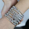 Silver Color 5A Cubic Zirconia CZ Mini Zircon 26 Initial DIY Name Letter Bracelet Slider Alphabet Bangle Men Women Jewelry Charm B1345284