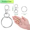 Keychains 120pcs Chain Chain Glips Snap Ganch Clipes de cordão com anéis Ganchos de hardware de chaveiro para bolsa e artesanato miri22