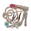 Szpilki, Broszki XZ31 High Heels Lipstick Camellia Lapel Pin i Broche Broach Jewelry Dla Kobiet Odzież