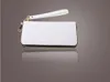 DHL30pcs Wallets Sublimation DIY White Double Sided Canvas Multifunctional Long Wallet With Gold Zipper