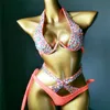 Vacances Cristal Bikini Ensemble Diamant Maillots De Bain Strass Maillot De Bain Bling Stones Maillot De Bain Beachwear Femme