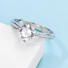 Gorgeous 925 Silver Heart Shape Hollowed Out Moissanite Ring 4 Claws Engagement Anniversary Ring 1CT Round Excellent Cut