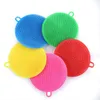 Silicone Dish Bowl Cleaning Cloths Brush Multifunction 5 colors Scouring Pad Pot Pan Wash Brushes Cleaner Kitchen Dishes Washing Tool WY1290