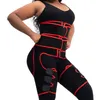 CXZD New Double Compression 3-in-1 Waist Trainer Shaping Butt Lifter Sudore Dimagrante Regolabile Coscia Trainer Shaper 210402