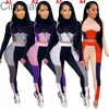 Femmes Survêtements Wto Piece Set Designer Slim Sexy Joggers Costumes Paneled Contrast Stitching Outfits Hip Tight The New Listing Sportwear