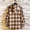 Plaid Stil Herbst Frühling 2021 Mit Hoodie Herren Hip Hop Punk Hemd Flanell Lässige Mode Kleidung männer Shirts