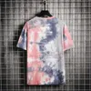 Männer T-shirt 100% Baumwolle Sommer Plus-größe M-5XL Tie-dye Vorne Hinten Gedruckt Mode Casual T-shirts Männlich 210706