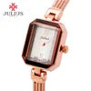 LMJLI - JULIUS Rectangle Ultimi orologi da donna 7mm Ultra sottile Famoso orologio di design di marca Bracciale in rame Oro rosa Argento 2017 JA-716