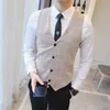 Mens Plaid Suit Vest Formal Business Waistcoat Men Casual Slim Fit Party Tuxedo Wedding Dress Vests for Men Sleeveless Waistcoat 210527