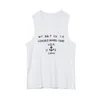 IDEEFB Summer Korean Letter Printing Casual Kamizelka Męskie Luźne Trend Bez Rękawów Tank Topy Czarne białe okrągłe kołnierzowe ubrania 210524