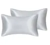 2 ピース/ロット固体シルキーサテンシルクヘア帯電防止枕カバーカバースキンケア枕カバー標準クイーンキングフルサイズ