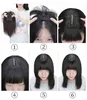 SHANGKE Topper de cheveux synthétiques raides courts avec une frange Invisible 3D Topper de cheveux pour les femmes Clip de vague d'eau dans les extensions de cheveux 220208