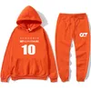 2021Autunno Inverno F1 Alpha Tauri pilota Pierre Gasly 10 Fan dell'auto Tuta Moda Allentato Cotone Uomo Felpe con cappuccio + Pantaloni Set