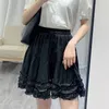 Surmiitro super kwaliteit zomer witte zwarte laciness mini rok vrouwen Koreaanse stijl esthetische hoge taille lange rok vrouw 210712