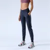 Completo da yoga LU-03 con pantaloni fitness a vita alta, collant elasticizzati estivi, leggings sportivi da corsa