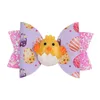 Kinderen Cartoon Anime Boog Lederen Haar Clip Pasen Egg Leuke Konijn Print Bows Haarspeld Boutique Meisjes Haren Accessoires 1315 B3