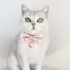 Cat Collars & Leads Pet Collar Accessories Cute Small Bell Bow Adjustable Puppy Dog Supplies Japanese Cherry Blossom