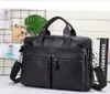 Men Genuine Leather Large Laptop Business Travel Briefcase Messenger Shoulder Bags