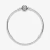 Charm-Armbänder aus 925er-Sterlingsilber für Damen, passend für Pandora-Perlen, feiner Schmuck, brillante Kronen-Herzen-Stile, grundlegendes Schlangenkettenarmband, Damengeschenk mit Originalverpackung