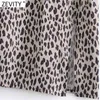 Kvinnor Vintage Leopard Print Split En Linje Skirt Faldas Mujer Kvinna Casual Vestido Side Zipper Slim Kjolar Qun727 210416