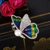 Булавки, броши Tuliper Butterfly для женщин Животные кулон эмаль штифт кристалл жемчужина Броше Femme вечеринка ювелирные изделия KPOP мода корейский