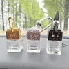 Car Cube perfume bottle Car Hanging Perfume Rearview Ornament Air Freshener For Essential Oils Diffuser Fragrance Empty Glass Bott7270978