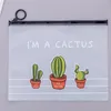 Sacs de rangement mignon frais Transparent givré Cactus anneau sac grande capacité étudiant papeterie étui à crayons