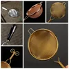 Stainless Steel Chinese Vintage Gongfu Tea Infuser Spice Strainer Reusable Dual Fine Mesh Teapot Loose Tea Leaf Filter Ceramic Handle Kitchen Accessories HY0195