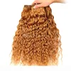 Cabelo virgem brasileiro molhado ondulado 27 colorido loiro cabelo humano 3 pacotes com fechamento mel loira onda de água tece com renda 4x4 c4002950