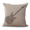 Cartoon Note Music Cushion Cover Sachs Piano Musical Instruments Professional Guitar Accessories Decorative Pillow Case For Car Cushion/Deco