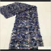 Clothing Apparel Nigerian Net African High Quality French Mesh Tulle Lace Fabric With Sequins Drop Delivery 2021 672Le