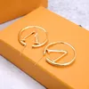 Classic Letter Earrings Charm Circle Metal Eardrop Women Alphabet Studs Personality European American Earring Jewelry2022