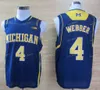 Collège Michigan Wolverines Jerseys Basketball Glenn Robinson III 1 Trey Burke 3 Chirbots Webber 4 Tim Hardaway JR 10 Glen Rice Jalen Rose