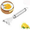 Entrée en acier inoxydable Stripper Stripper fruit Outils de légumes Cob Peeler Télestine Cuisine Gadget Cutter Slicer Poignée ergonomique KDJK2104