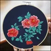 Arts, cadeaux Maison Jardin Autres arts et métiers Bricolage Fleurs Plantes Motif Ensemble de broderie Kit de point de croix rond Couture Artisanat Couture pour