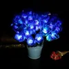 LED-Leuchtrose, leuchtende Seidenblume, Geburtstagsparty-Zubehör, Hochzeitsdekoration, Valentinstag, Muttertag, Halloween, künstliche Blumen LLF11677