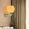 Lampa ścienna Nordic Glass Shade E27 Złoty żelazo Plating Lekkie Luksusowe Lustro Kula LED Sypialnia Oświetlenie