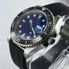 Relógios de pulso 40mm top safira cristal azul estéril selvagem relógio de relógio de cerâmica Movimento automático de pulso de pulso luminoso