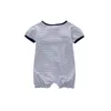 Vestiti per bambini a righe Pagliaccetti per ragazze Crab Fashion Camicie infantili 100% cotone Tute Pantaloncini Ropa appena nati 210413